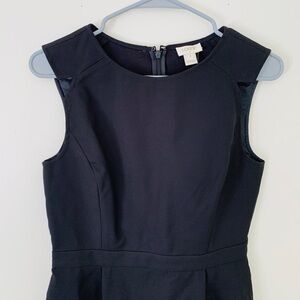 NWT JCrew Black Shoulder Slit Dress Size 2